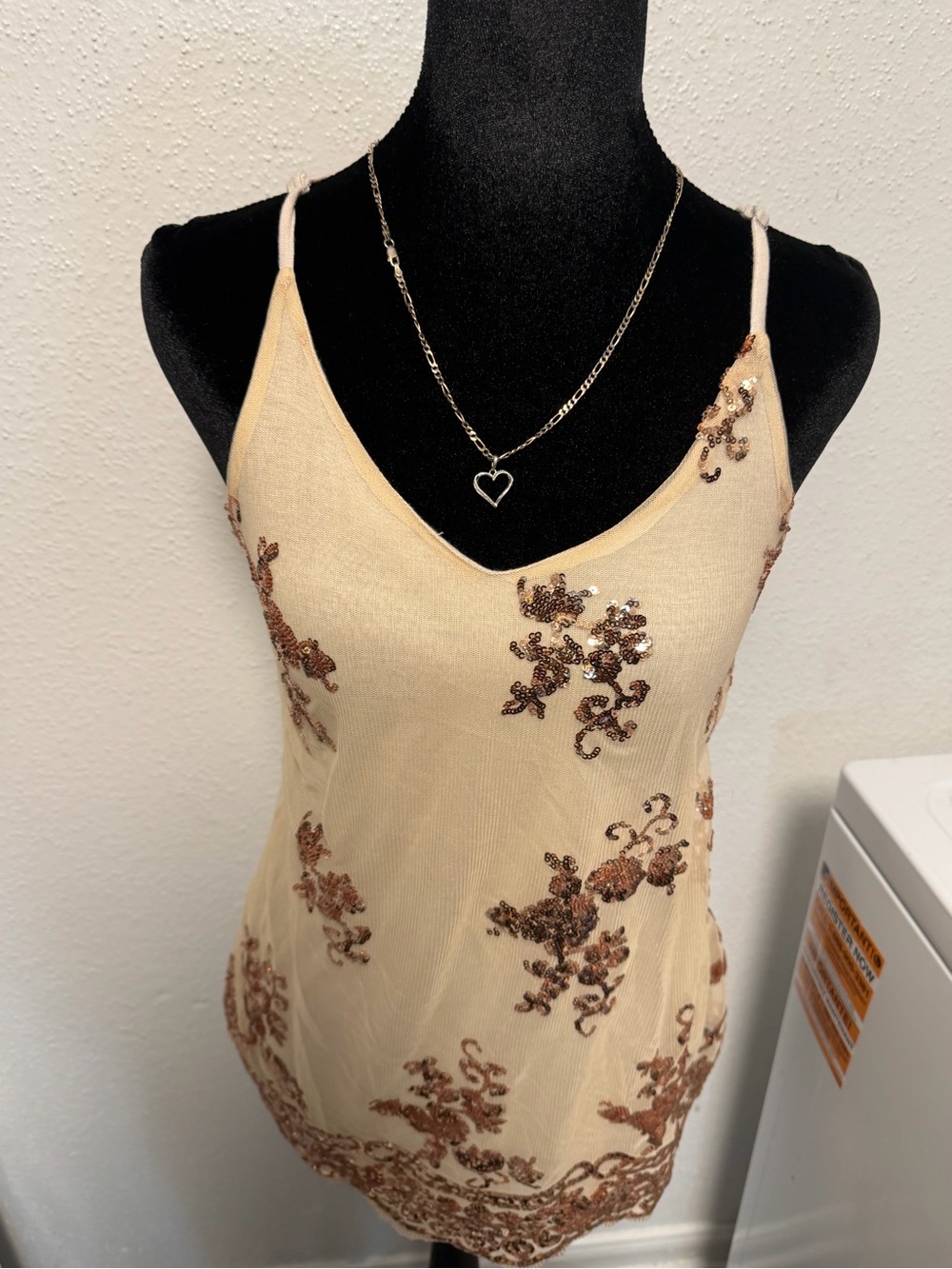 About A Girl Cream Lace-Accent Camisole